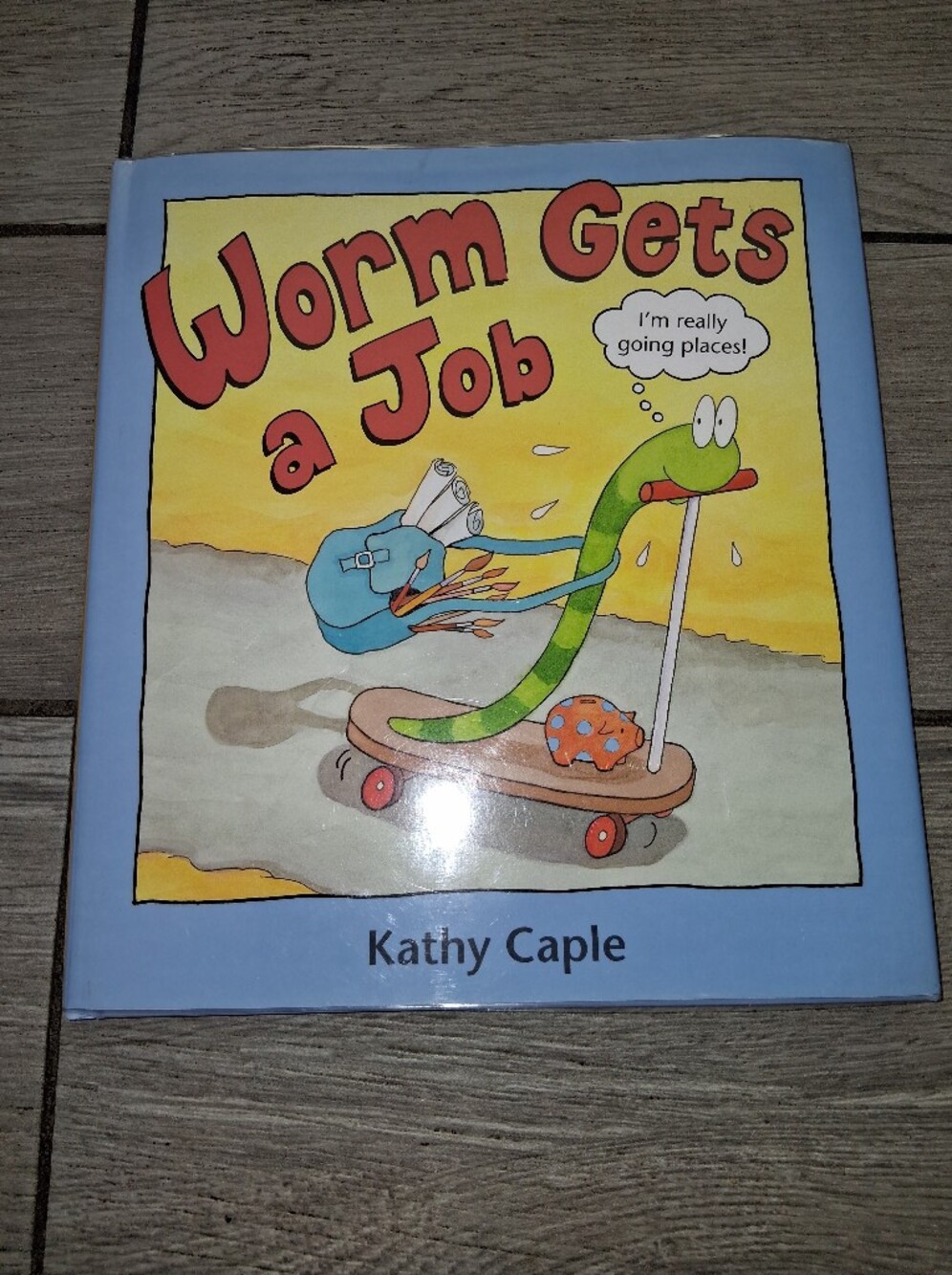 Worm Gets a Job - Light Blue Kids Story Book